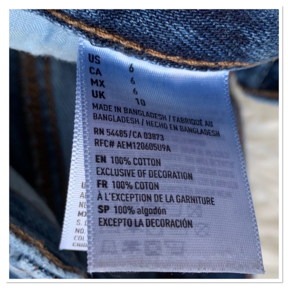 American Eagle Mom Short Embroidered Denim Jean Shorts Blue Orange Size 6 - Picture 11 of 11